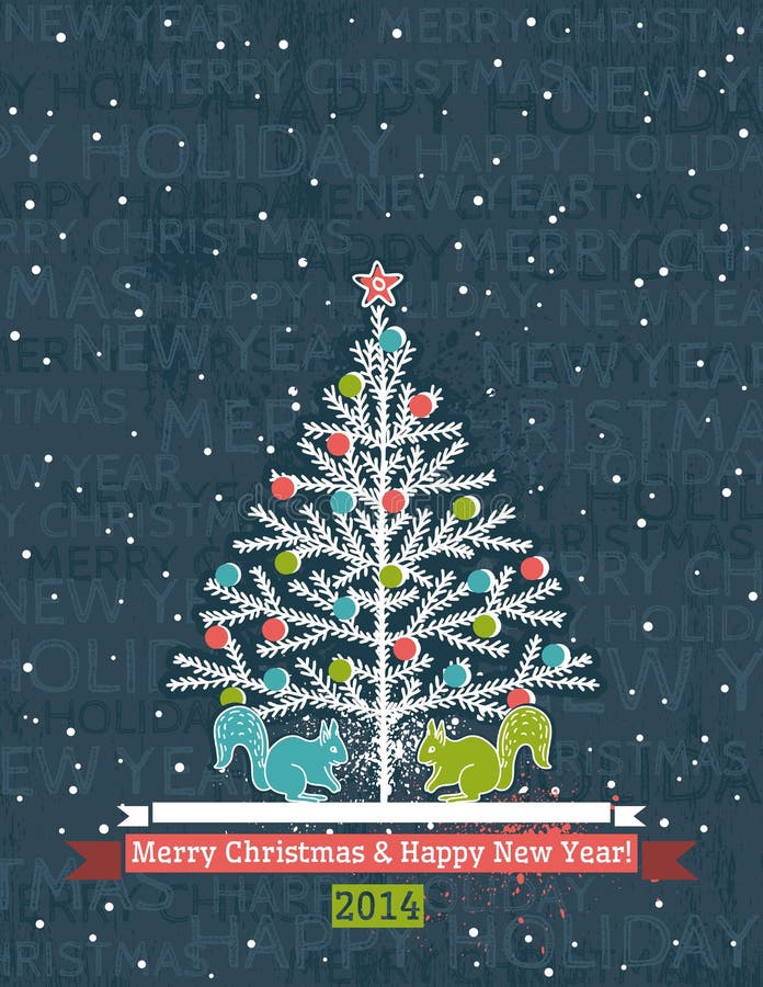 Grauer Hintergrund des Schmutzes mit Weihnachtsbaum und WIS vektor abbildung Grauer Hintergrund des Schmutzes mit Weihnachtsbaum und WIS vektor abbildung