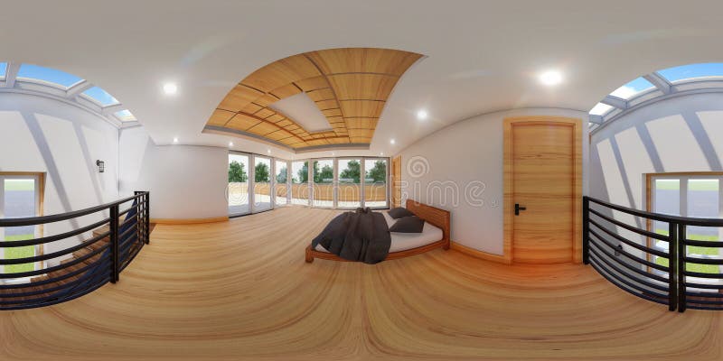 graus esféricos da ilustração 3d 360, panorama sem emenda do design de interiores do quarto ilustração royalty free graus esféricos da ilustração 3d 360, panorama sem emenda do design de interiores do quarto ilustração royalty free