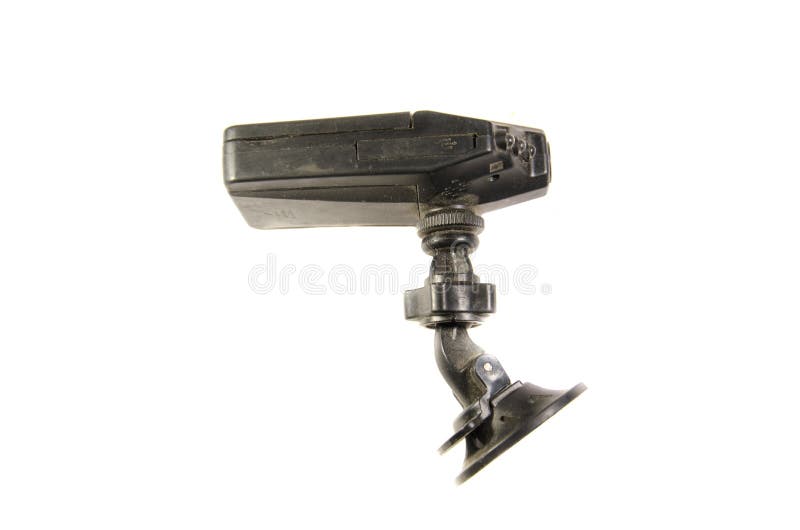 Gravador de vídeo do carro isolado no fundo branco imagem de stock Gravador de vídeo do carro isolado no fundo branco imagem de stock