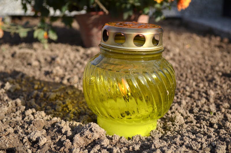 Grave candles stock photo. Image of closeup, dead, burial 44164556