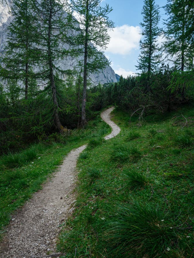 Gravel hiking trails in Tatra mountains in Slovakia