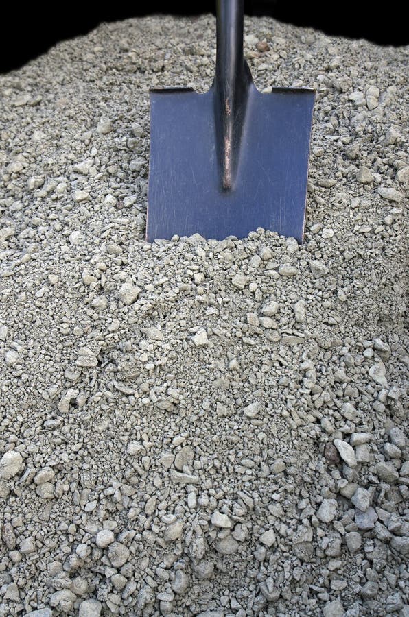 Gravel Pile and Black Shovel Stock Photo Image of steel, rough 27312102