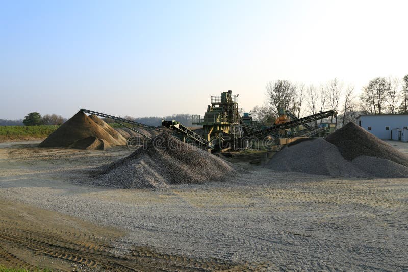 Gravel pit stock photo. Image of machine, effect, granite 106359600