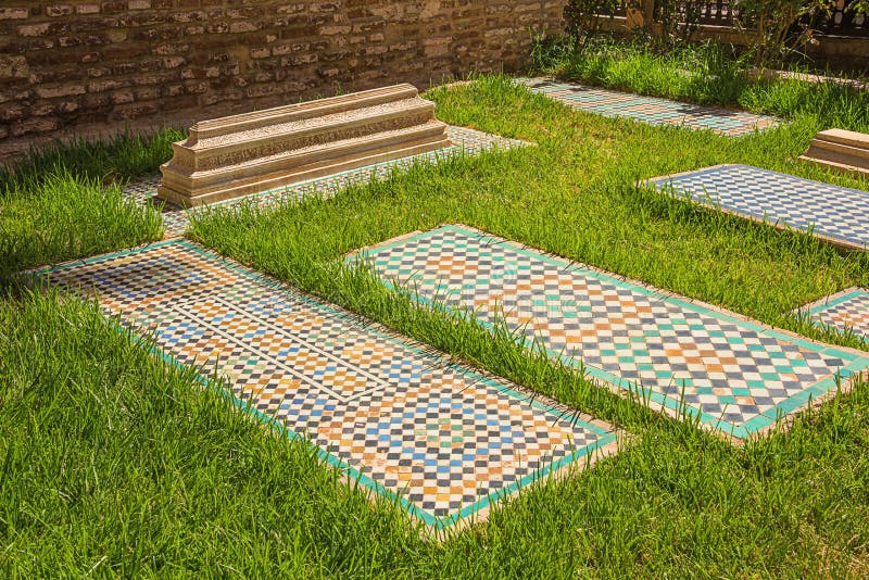 Graves in the garden of the Saadian Tombs