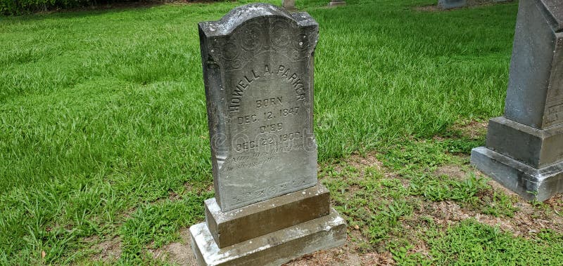 Gravestone at Oak Hill Cemetery in Florida stock photo