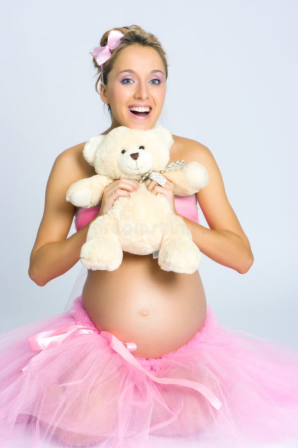 gravid nalle för björnflicka royaltyfria bilder gravid nalle för björnflicka royaltyfria bilder