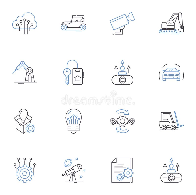 Gravity line icons collection. Force, Motion, Attraction, Mass, Space, Galaxies, Planets vector and linear illustration