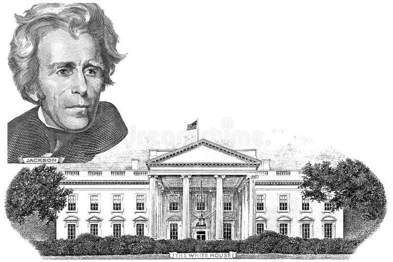 Gravure of Andrew Jackson and White House Stock Image Image of paper