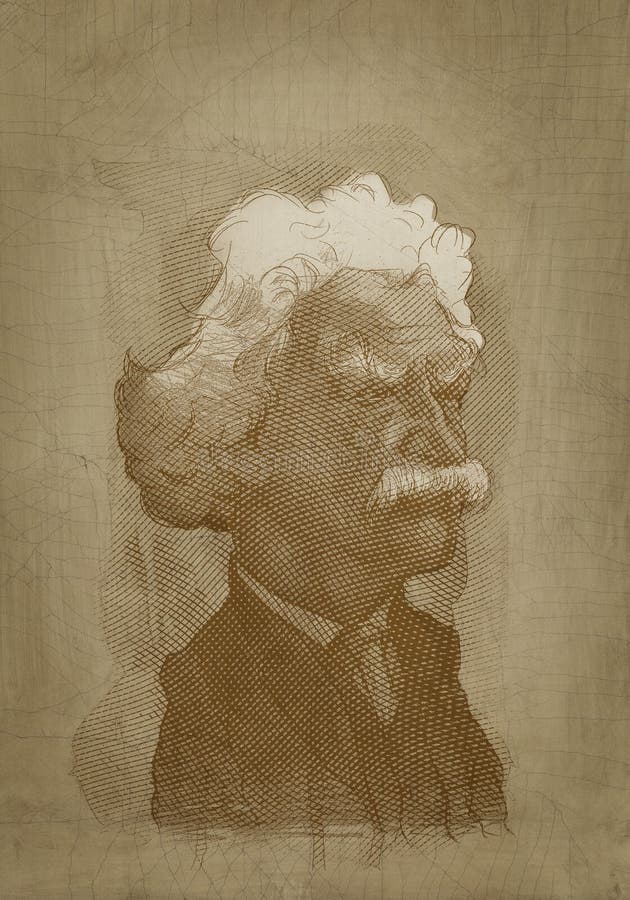Gravyr för den Mark Twain sepiaståenden utformar