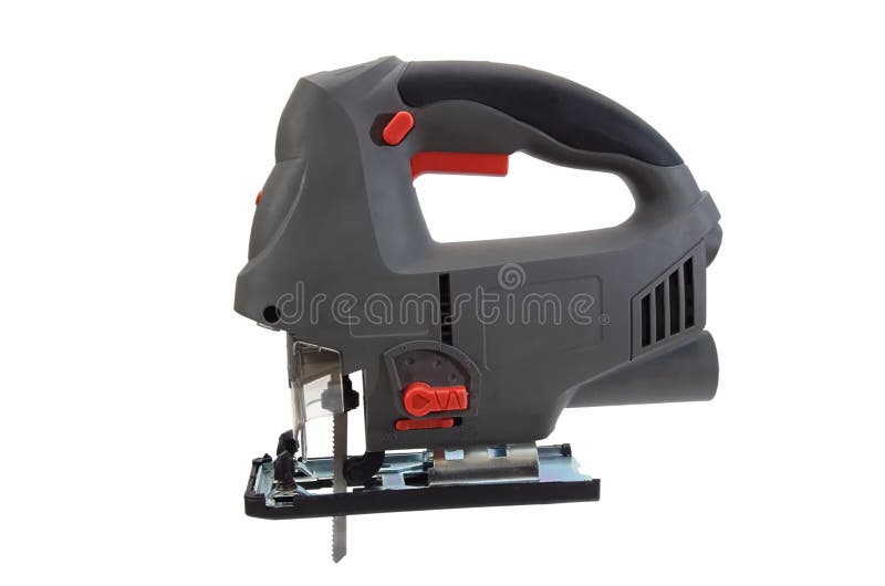 Gray and black electrical jig saw royalty free stock photo