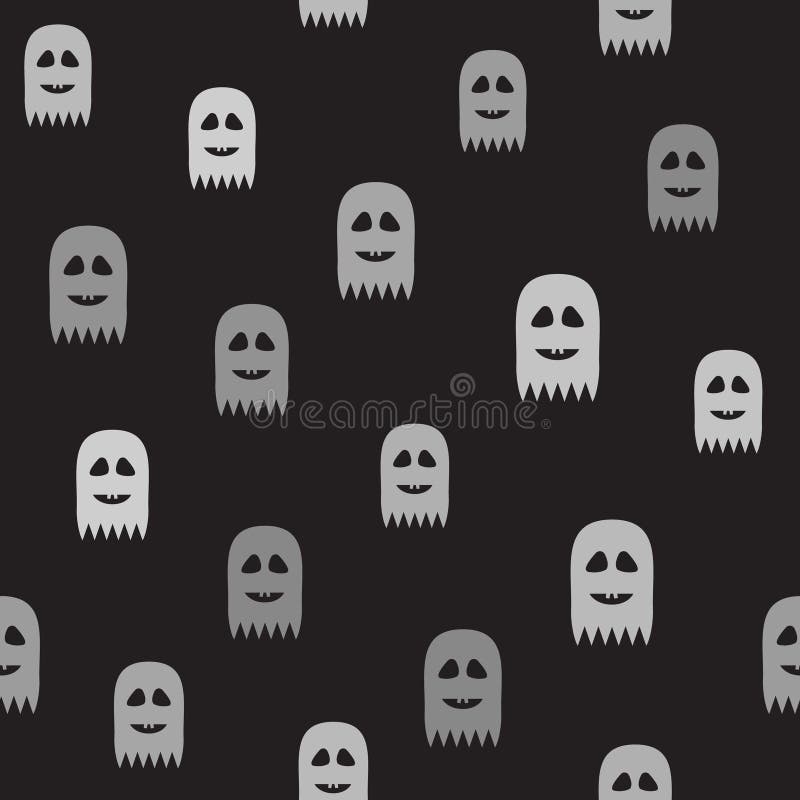 Gray Halloween Pattern with Pumpkins and Bones. Seamless Vector Stock ...