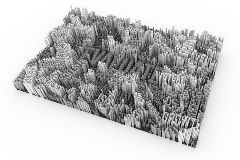 Gray or black and white b&w 3D rendering. Background abstract sh royalty free illustration