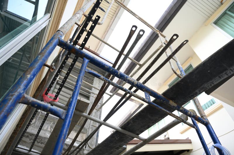 Gray and Blue Steel for Construction Building Stock Photo Image of