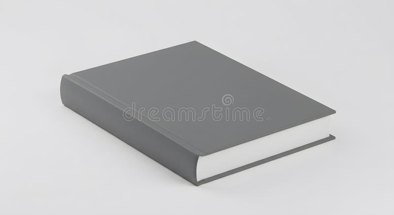 Gray Book on White Surface - Stock Photo vector illustration