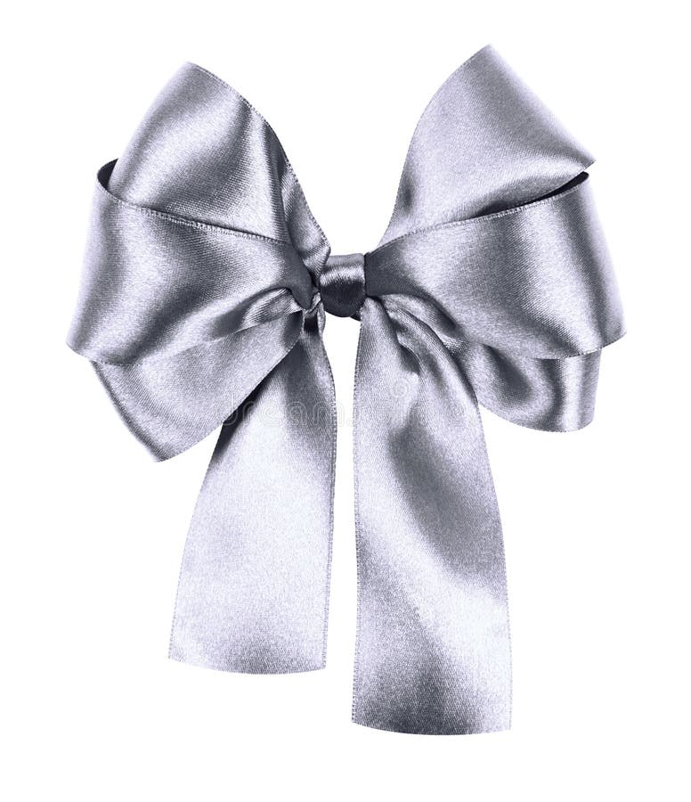 Gray Bow Made from Silk Ribbon Stock Photo Image of glossy, decor