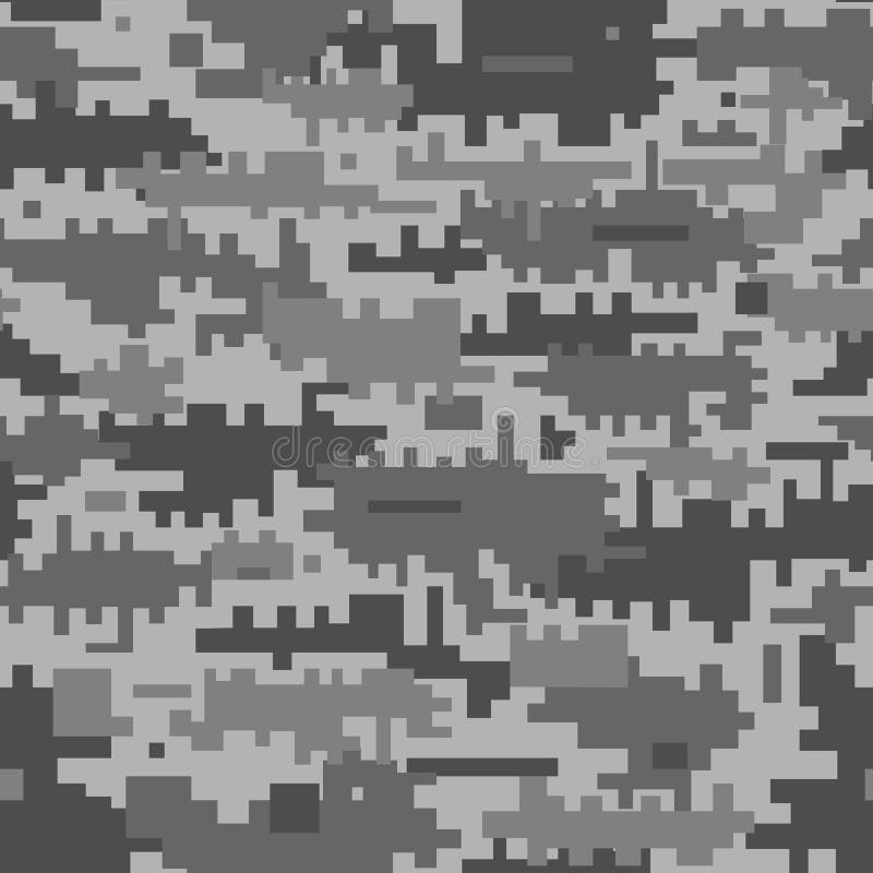Seamless Gray Camouflage Of Pixel Pattern Stock Vector - Illustration ...