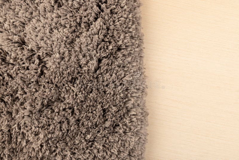 Gray Chenille Soft Bath Mat Texture Background. Bath Accessories. Top