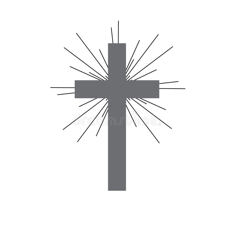 Gray Christian Cross Icon. Vector Illustration. Stock Illustration