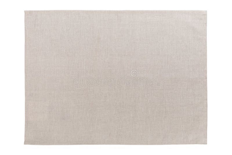 Gray Cloth Napkin Isolated on White Background Top View with Copy Space