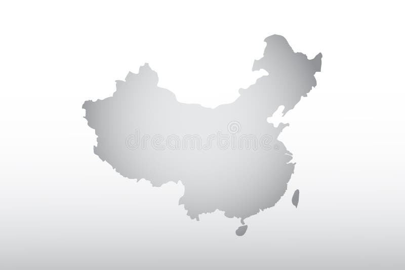 Map of China - gray stock illustration. Illustration of cartographer
