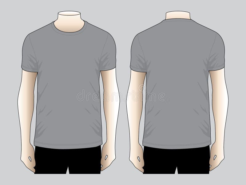 gray t shirt back and front