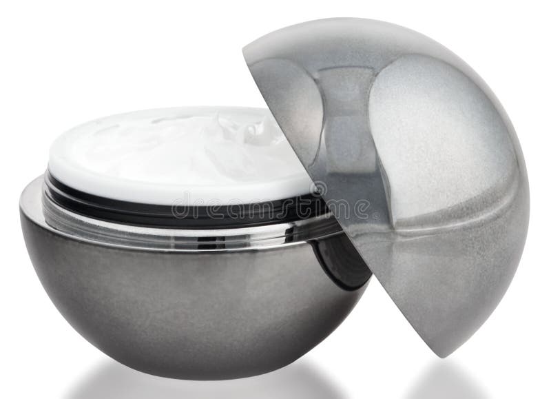 Gray cosmetics cream sphere