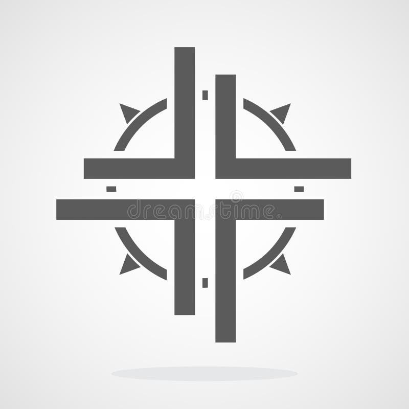 Gray Compass Icon. Vector Illustration. Stock Illustration