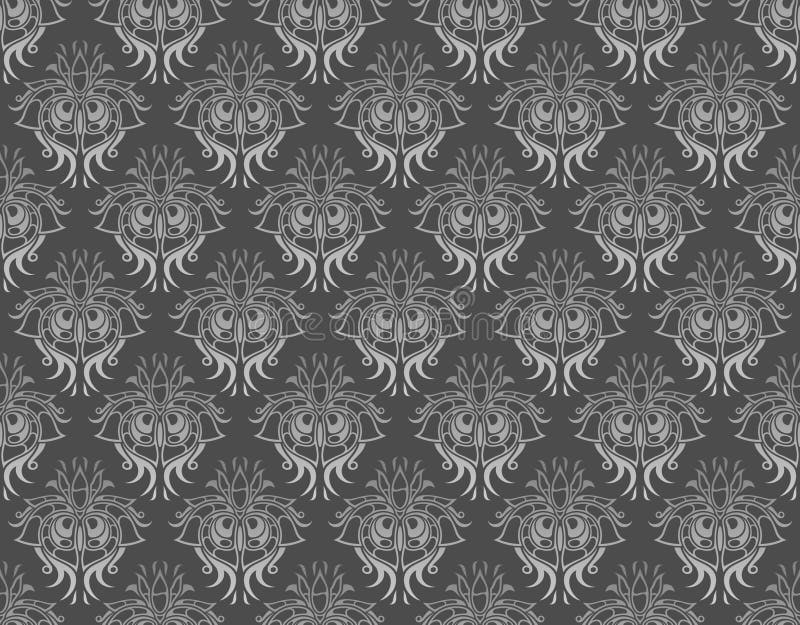 Gray damask pattern royalty free illustration
