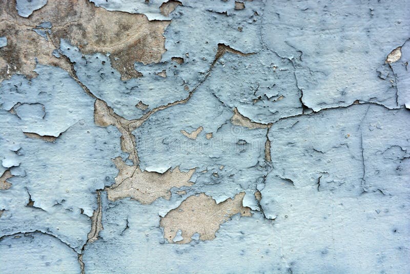 The Gray Flat Concrete Wall Painted Long Ago with Blue, Light Blue