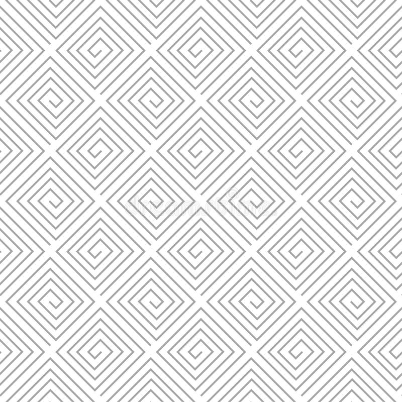 Gray geometric seamless pattern on white background stock illustration