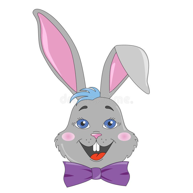 Blue rabbit with bow tie stock vector. Illustration of banner - 17916924