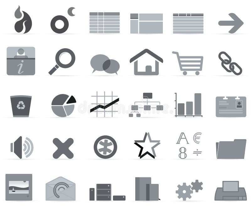Gray icons stock vector. Illustration of media, table 20379420