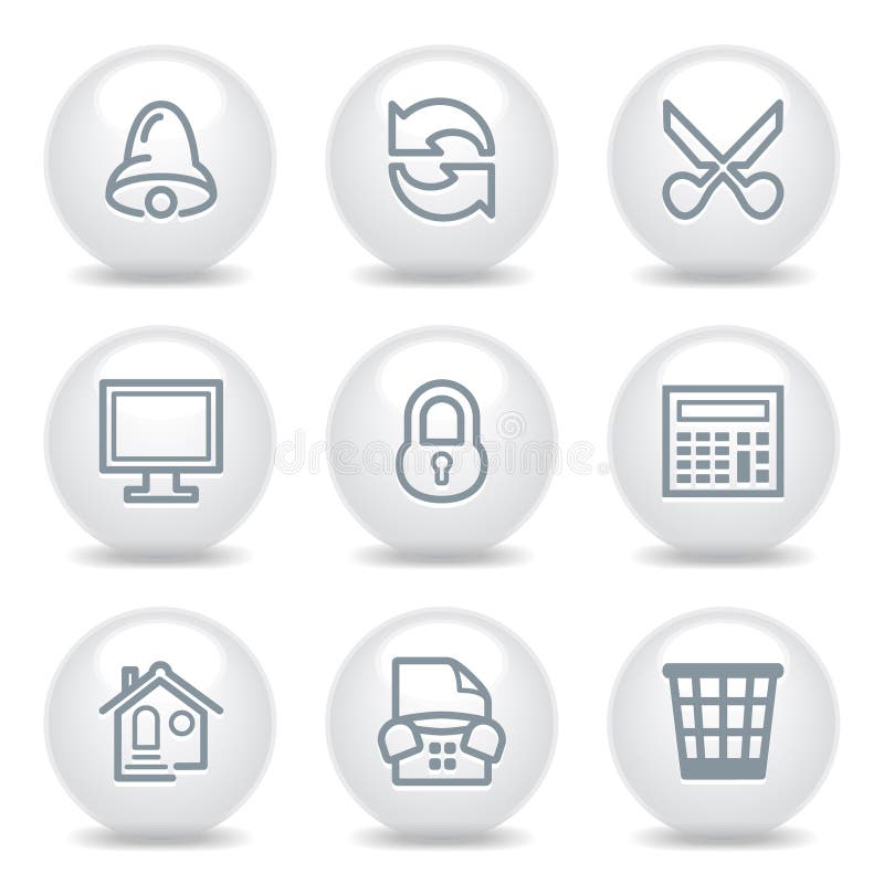 Gray icons set 8 stock vector. Illustration of privacy 11117198