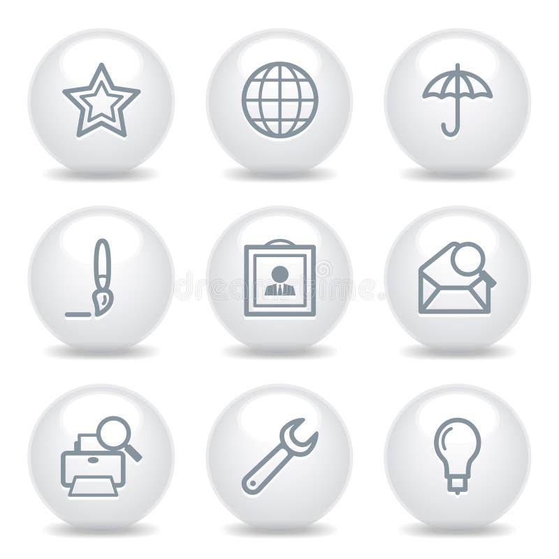 Gray icons set 2 stock vector. Illustration of button 11117052