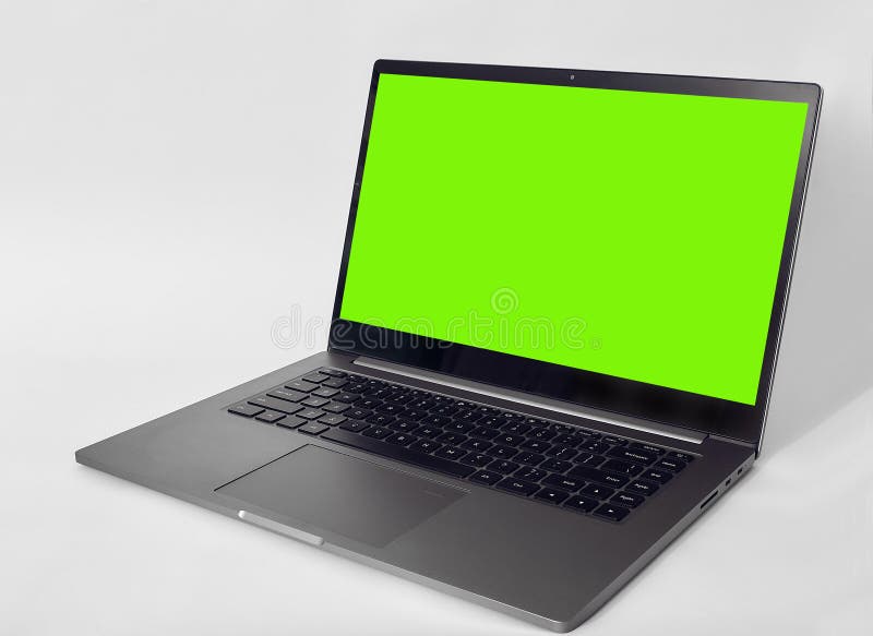 Gray laptop on white stock photo. Image of global, gray 31326646