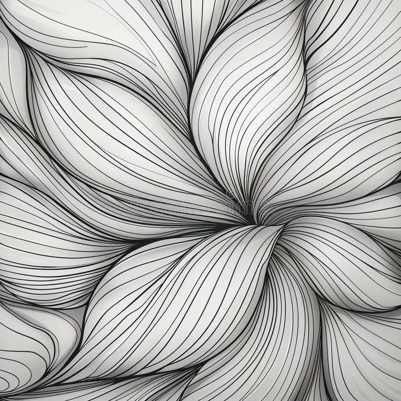 Gray Line Drawing of Abstract Organic Shapes Background vector illustration