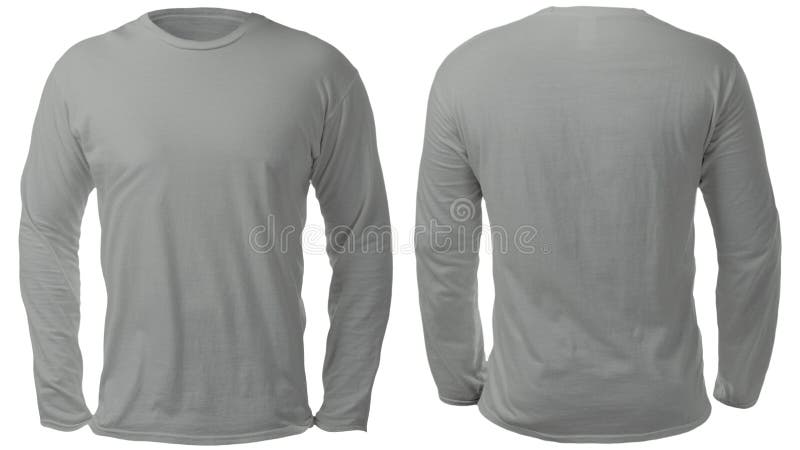 Gray Long Sleeved Shirt Design Template Stock Photo - Image of ...