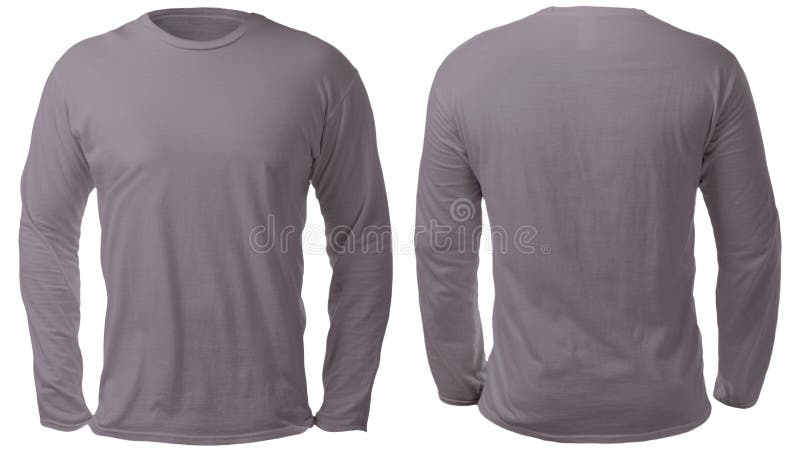 Gray Long Sleeved Shirt Design Template Stock Image - Image of ...