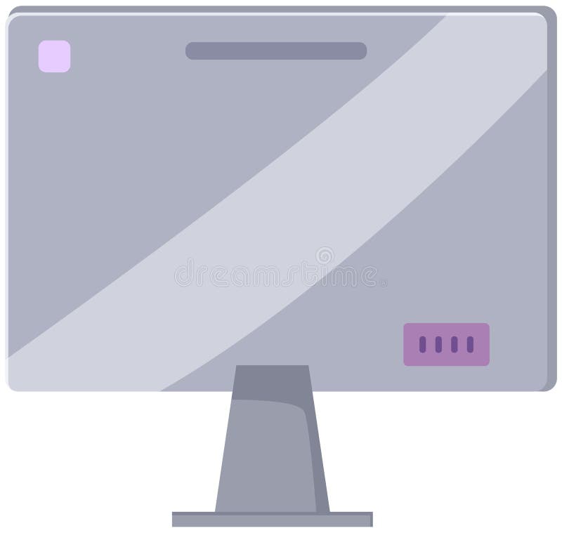 Gray monitor LCD display back view. Monitor computer equipment isolated electronic device royalty free illustration