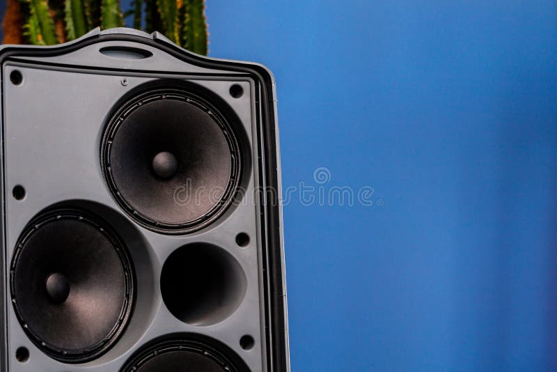 Gray Music Speaker Sound Column with Vibration Effect Stock Image