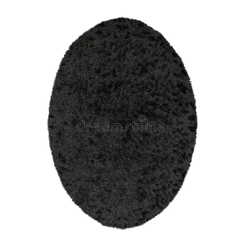Gray Oval Wool Rug Isolated Background 3d Stock Illustration