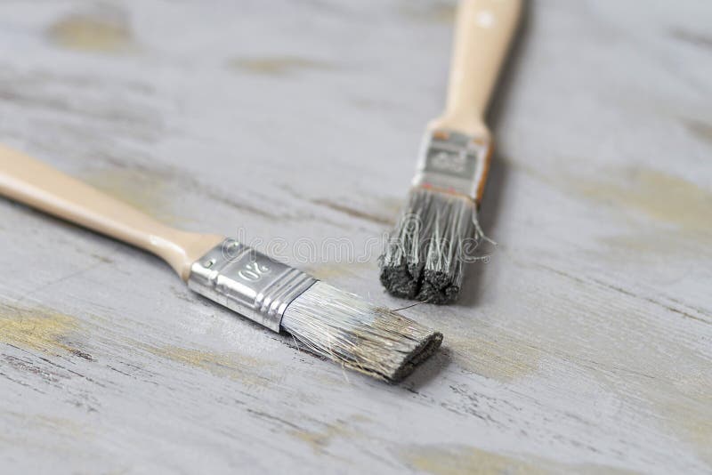 Gray paint brushes stock image. Image of closeup, brush - 234947831