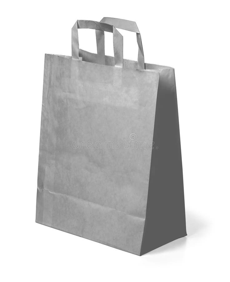 Gray paper bag stock image. Image of pattern, groceries 77736615