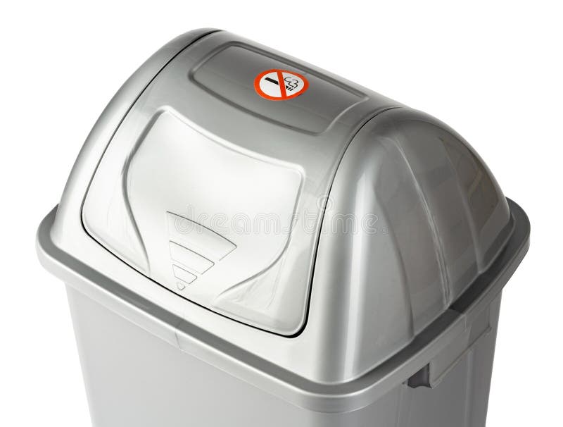 Gray Plastic Waste Bin Isolated on White Background Stock Photo Image of recycling, corporate