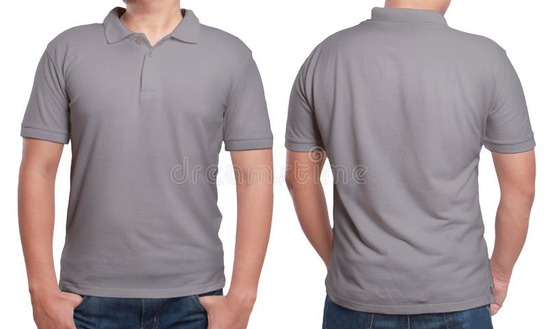 Gray Polo Shirt Design Template Stock Image - Image of back, polo: 94587519