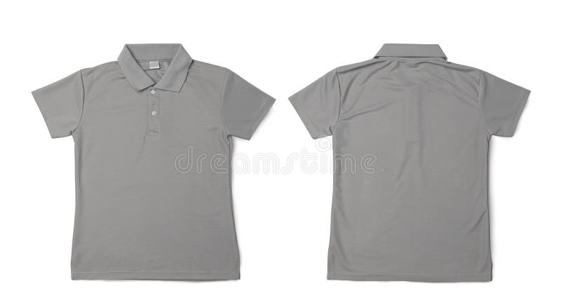 Gray Polo Shirt Mockup Isolated on White Background with Clipping Path ...