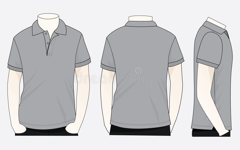 Gray Polo Shirt Vecor For Template Stock Illustration - Illustration of ...