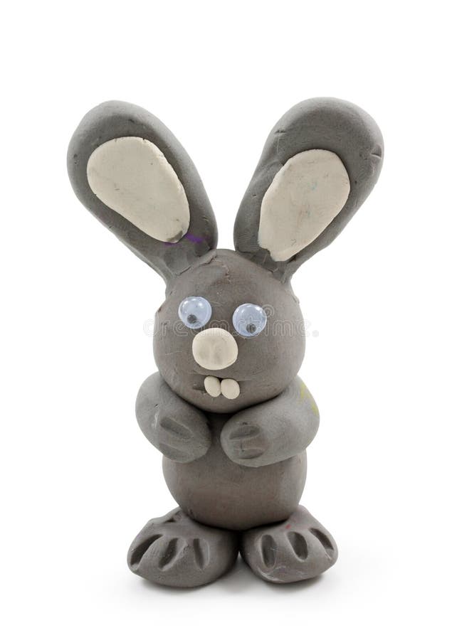 Gray rabbit stock photo