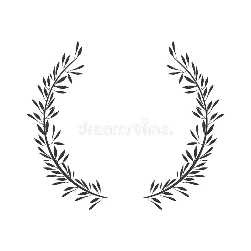 Gray scale crown formed with two olive branch