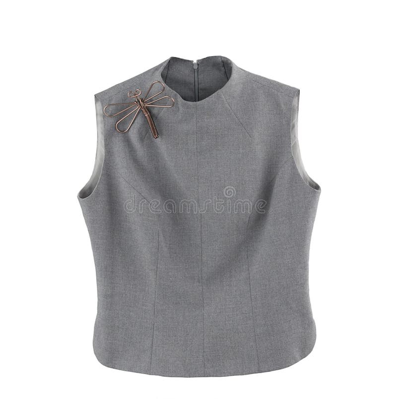 Gray sleeveless blouse